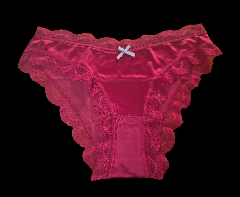 RED LACE SATIN PANTIES