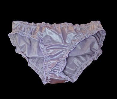 PURPLE SATIN RUFFLE FULL BACKS