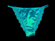 Load image into Gallery viewer, GREEN SATIN TANGA PANTIES