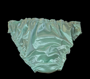 GREEN SATIN RUFFLE FULL BACKS