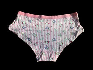 PINK & WHITE STRIPED HELLO KITTY COTTON FULL BACKS