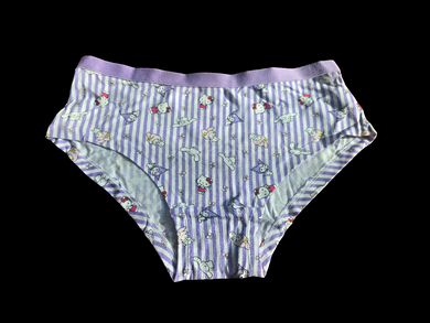 PURPLE & WHITE STRIPED HELLO KITTY COTTON FULL BACKS