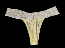 Load image into Gallery viewer, YELLOW COTTON LACE THONG