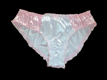 Load image into Gallery viewer, PINK &amp; WHITE SATIN FULL BACK PANTIES