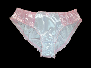 PINK & WHITE SATIN FULL BACK PANTIES