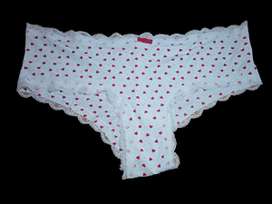 WHITE BRAZILIAN HEART PANTIES