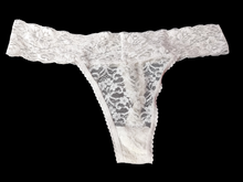 Load image into Gallery viewer, White used panties, pre-loved and available for discreet purchase with fast shipping.