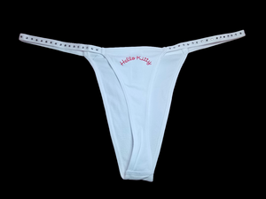 WHITE HELLO KITTY DIAMANTE THONG