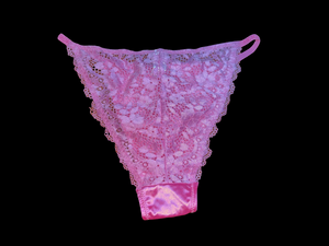 PINK SATIN TANGA PANTIES