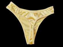 Load image into Gallery viewer, Yellow used panties, pre-loved and available for discreet purchase with fast shipping.