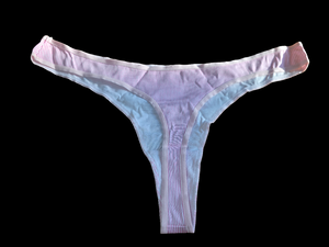 PINK & WHITE STRIPED COTTON THONG