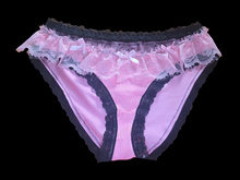 Load image into Gallery viewer, PINK &amp; BLACK LACE FULL BACK BRIEFS