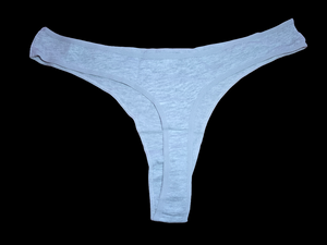 GREY COTTON THONG