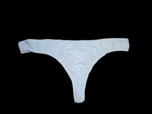 WHITE COTTON THONG