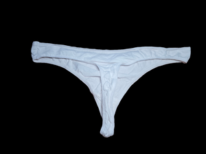 WHITE COTTON THONG