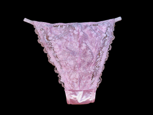 BABY PINK SATIN TANGA PANTIES