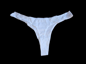 WHITE COTTON THONG