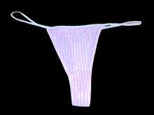 Load image into Gallery viewer, PINK &amp; WHITE STRIPED THONG