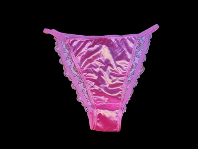 PINK SATIN TANGA PANTIES