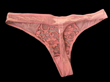 Load image into Gallery viewer, Pink used panties, pre-loved and available for discreet purchase with fast shipping.