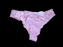 Load image into Gallery viewer, PINK RUFFLE SATIN PANTIES WITH BOW