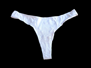 WHITE COTTON THONG