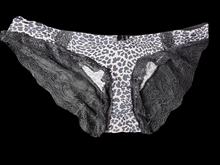 Load image into Gallery viewer, Black used panties, pre-loved and available for discreet purchase with fast shipping.