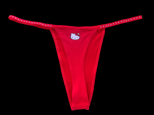 RED HELLO KITTY DIAMANTE THONG