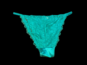 GREEN SATIN TANGA PANTIES